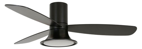Stropní ventilátor Flusso s osvětlením, černý, 132 cm, tichý, model Beacon Beacon Lighting, Flusso, stmívatelné, Černá, Obývací pokoj, Dřevo, Moderní