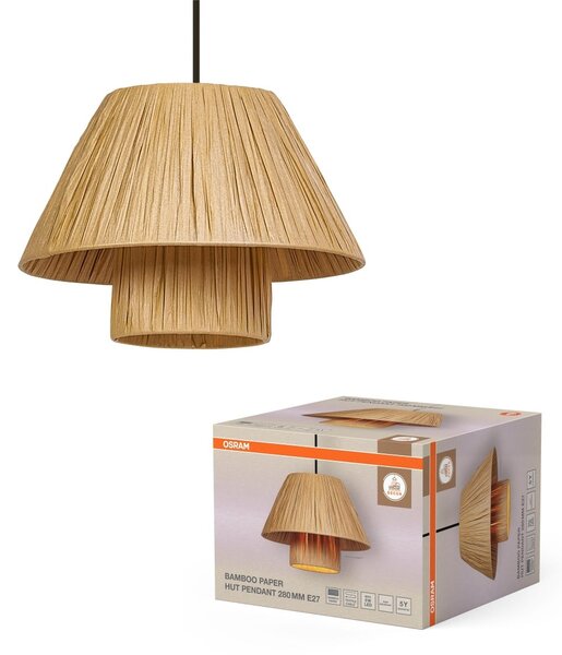 Dekorativní závěsné svítidlo Bamboo Paper Hut, 280 mm, E27, hnědé