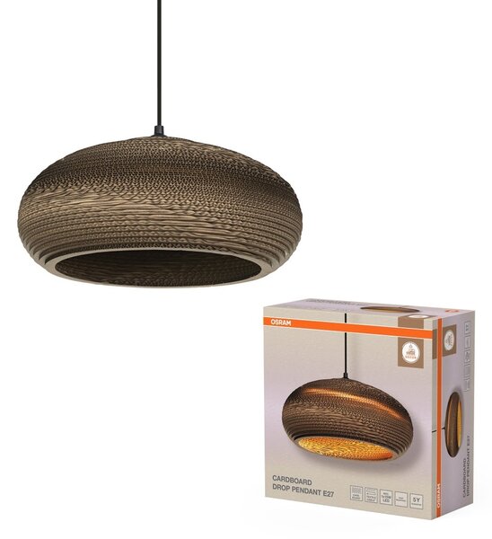 Dekorativní závěsné svítidlo Cardboard Kapka E27 hnědé