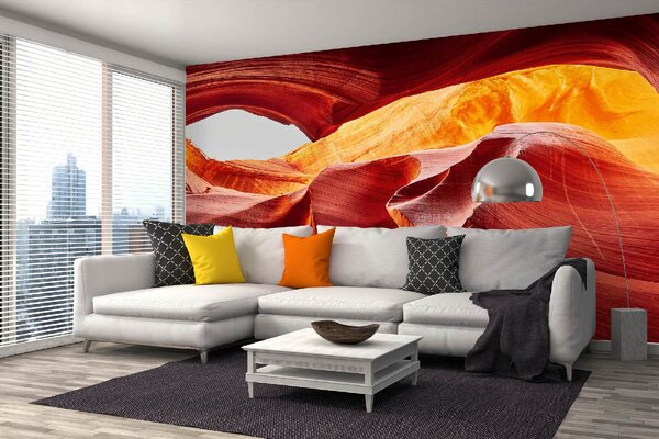 DIMEX | Vliesová fototapeta Antilopí kaňon II. MS-5-1637 | 375 x 250 cm| červená, oranžová