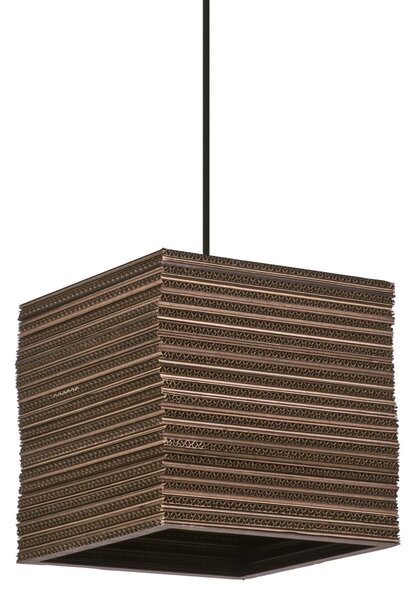 Dekorativní závěsné svítidlo Cardboard Square E27 hnědé, 250 mm