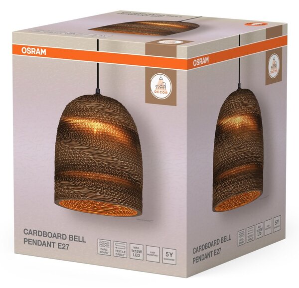Dekorativní závěsné svítidlo Cardboard Bell E27 hnědé