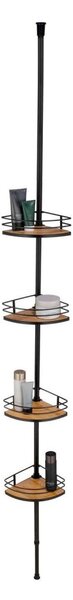 WENKO 24756100-Rohová police DOLCEDO 31x20 cm nerez/černá/hnědá