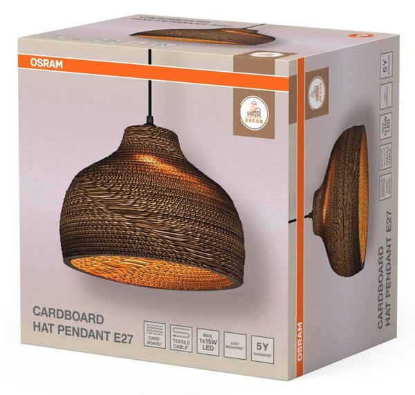 Dekorativní závěsné svítidlo Cardboard Hat E27 hnědé