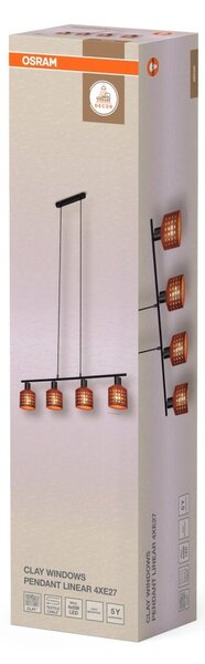 Dekorativní závěsné svítidlo Clay Windows LN 4xE27 hnědé, 905 mm