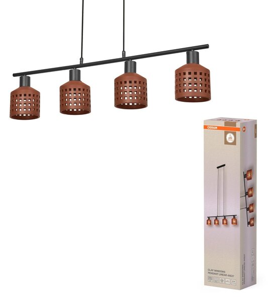 Dekorativní závěsné svítidlo Clay Windows LN 4xE27 hnědé, 905 mm