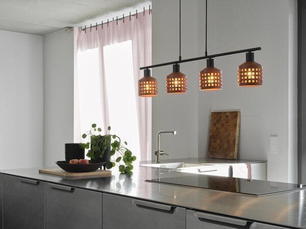 Dekorativní závěsné svítidlo Clay Windows LN 4xE27 hnědé, 905 mm