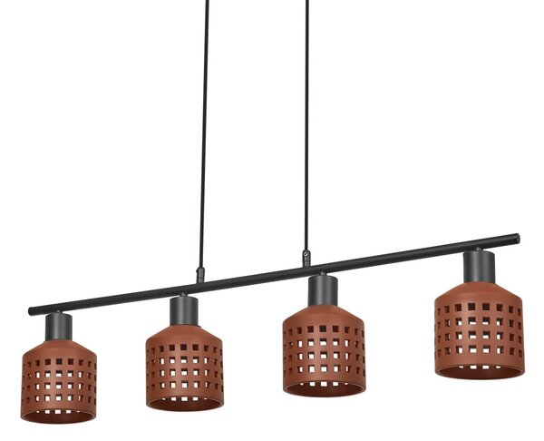 Dekorativní závěsné svítidlo Clay Windows LN 4xE27 hnědé, 905 mm