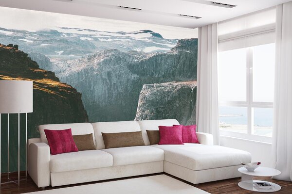 DIMEX | Vliesová fototapeta Skandinávský malebný pohled MS-5-1650 | 375 x 250 cm| bílá, černá, šedá