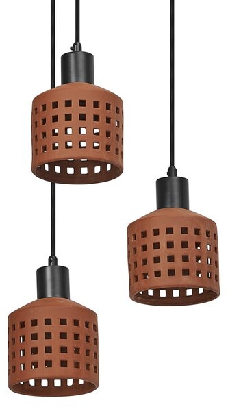Dekorativní závěsné svítidlo Clay Windows PL 3xE27 hnědé