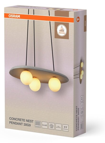 Dekorativní závěsné svítidlo Concrete Nest, 3xG9, šedé