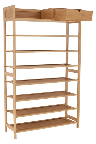 KONDELA Botník, 7-řadový, bambus, KATLEY