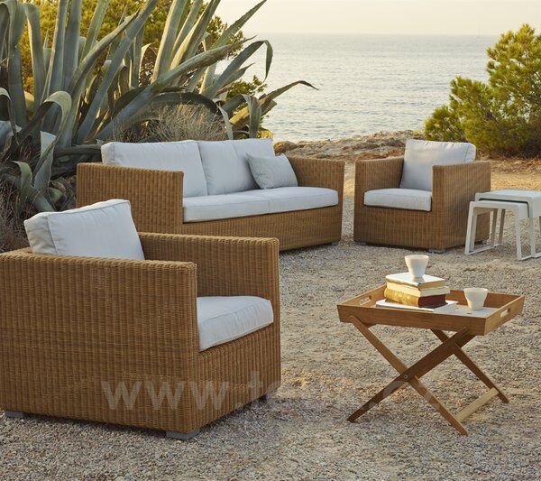 Cane-line Nízké křeslo Chester, Cane-line, 74x85x63 cm, umělý ratan barva natural, bez polstrů