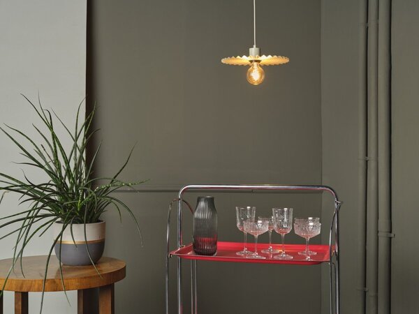 Dekorativní závěsné svítidlo s plisovaným designem, E27, béžové