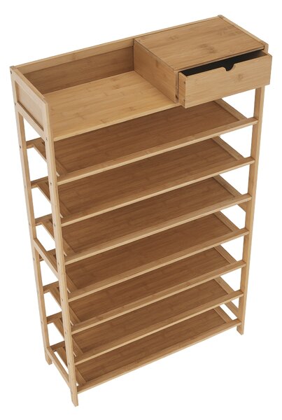 KONDELA Botník, 7-řadový, bambus, KATLEY