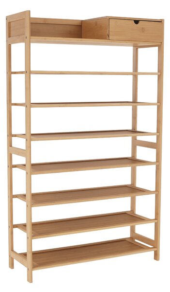 KONDELA Botník, 7-řadový, bambus, KATLEY