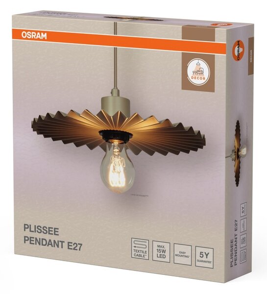 Dekorativní závěsné svítidlo s plisovaným designem, E27, béžové