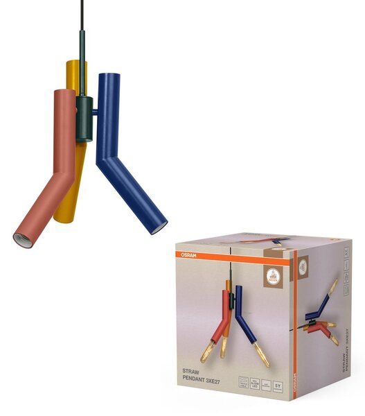 Dekorativní závěsné svítidlo Straw, 3×E27, vícebarevné