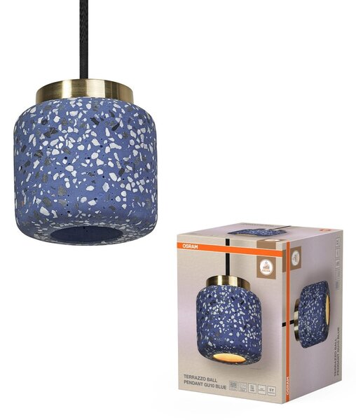 Dekorativní závěsné svítidlo Terrazzo Ball 1xGU10 modré