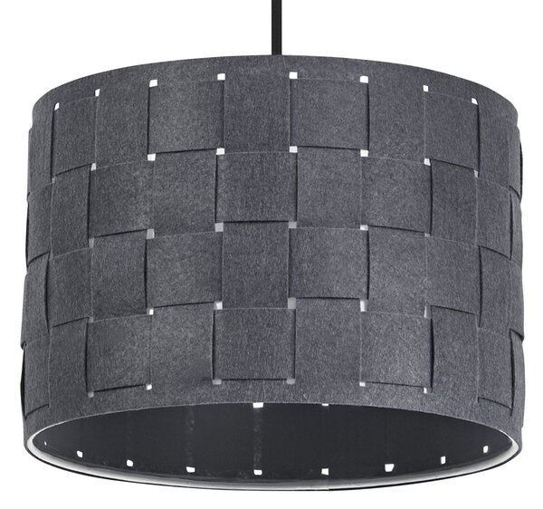 Dekorativní závěsné svítidlo z plsti s tkaným designem, Ø280 mm, E27, tmavě šedé