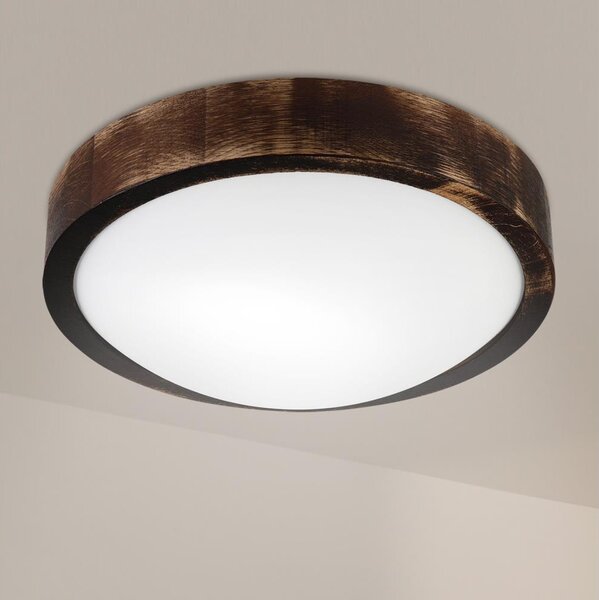 Brilagi - Stropní svítidlo CARVALHO SLIM SMOKEY 1xE27/60W/230V dub pr. 27,5 cm