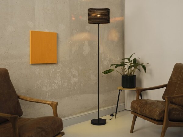 Hnědá dekorativní stojací lampa E27 Cylinder