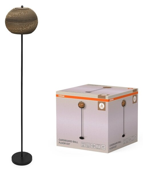 Hnědá dekorativní stojací lampa E27 Ball