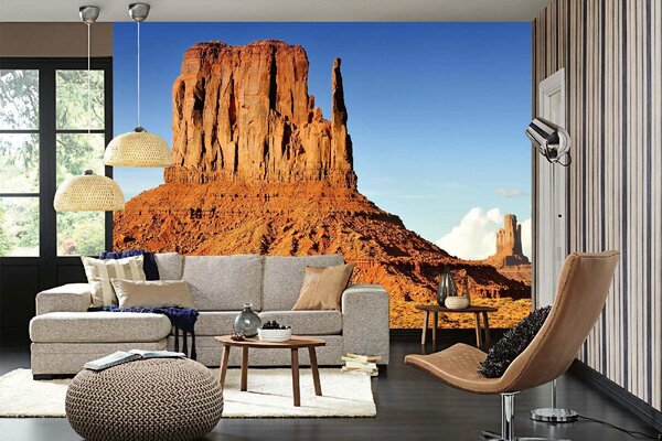 DIMEX | Vliesová fototapeta Unikátní Monument Valley MS-5-1673 | 375 x 250 cm| modrá, oranžová