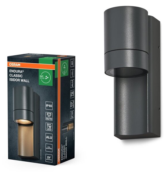 Nástěnné svítidlo Endura Classic Isidor, IP65, tmavě šedé