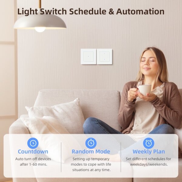 Immax NEO 07538L - Vypínač 1-tlačítkový SMART 230V Wi-Fi Tuya