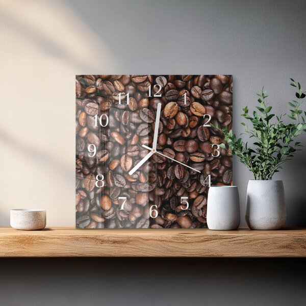 Skleněné hodiny Kávová zrna zskb-30x30-00085594