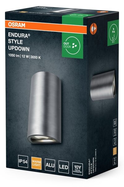 Nástěnné svítidlo Endura Style UpDown, 12 W, hliníkové