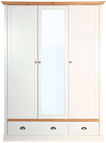 Tvilum bílá šatní skříň se zrcadlem Sandringham 107