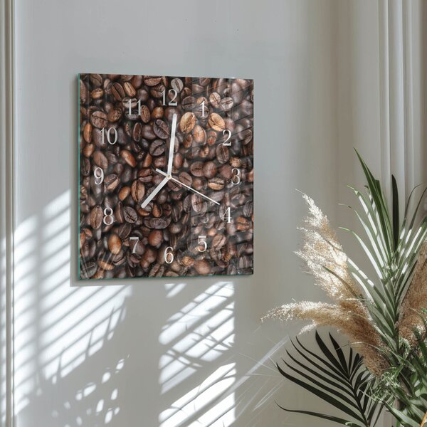 Skleněné hodiny Kávová zrna zskb-30x30-00085594