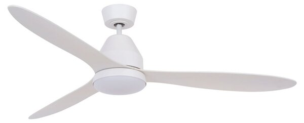 Stropní ventilátor Whitehaven s osvětlením, bílý, tichý – Beacon Beacon Lighting, Whitehaven, stmívatelné, Bílá, Obývací pokoj, Plast, Moderní