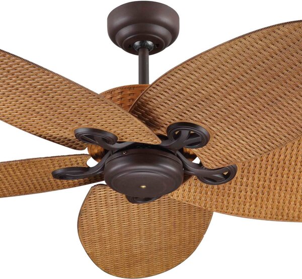 Stropní ventilátor Fijian II, hnědý, Ø 132 cm, tichý – Beacon Beacon Lighting, Fijian II, Hnědá / Rezavá, Obývací pokoj, Plast