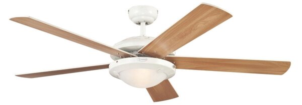 Stropní ventilátor Comet 2 se světlem, dřevěný, tichý – Westinghouse Westinghouse, COMET, Dřevo, Obývací pokoj, Dřevo, Moderní