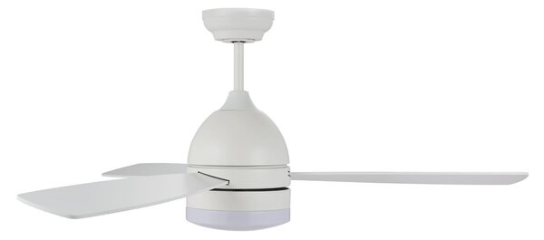 Stropní ventilátor Vector LED DC, tichý, 122 cm, CCT – Beacon Beacon Lighting, Vector, Bílá, Obývací pokoj, Dřevo, Moderní