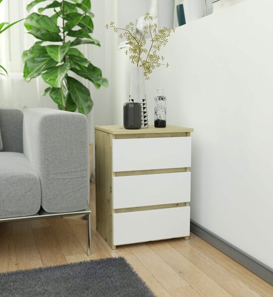 Ak furniture Komoda CL3 40 cm dub artisan/bílá