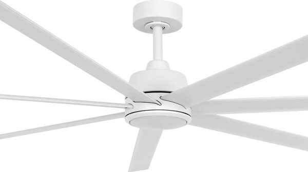 Stropní ventilátor Atlanta s osvětlením, bílý, DC, tichý – Beacon Beacon Lighting, Atlanta, stmívatelné, Bílá, Obývací pokoj, Hliník, Moderní