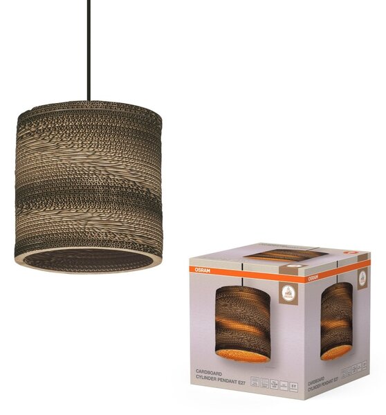 Dekorativní závěsné svítidlo Cardboard Cylinder E27 hnědé