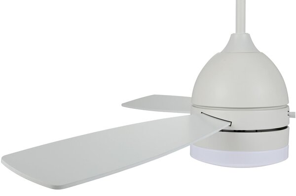 Stropní ventilátor Vector LED DC, tichý, 122 cm, CCT – Beacon Beacon Lighting, Vector, Bílá, Obývací pokoj, Dřevo, Moderní