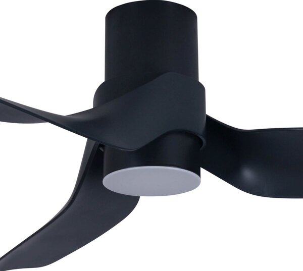 Stropní ventilátor Nautica se světlem, černý, tichý – Beacon Beacon Lighting, Nautica, stmívatelné, Černá, Obývací pokoj, Plast, Moderní