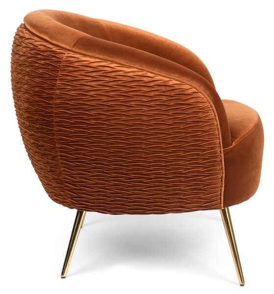 Oranžové sametové lounge křeslo Bold Monkey So Curvy
