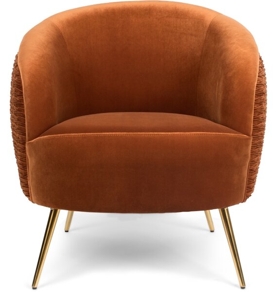Oranžové sametové lounge křeslo Bold Monkey So Curvy