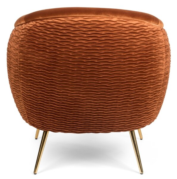 Oranžové sametové lounge křeslo Bold Monkey So Curvy