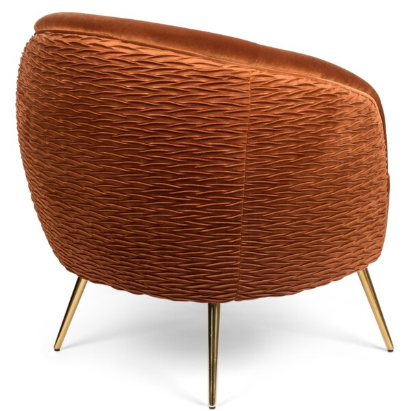 Oranžové sametové lounge křeslo Bold Monkey So Curvy