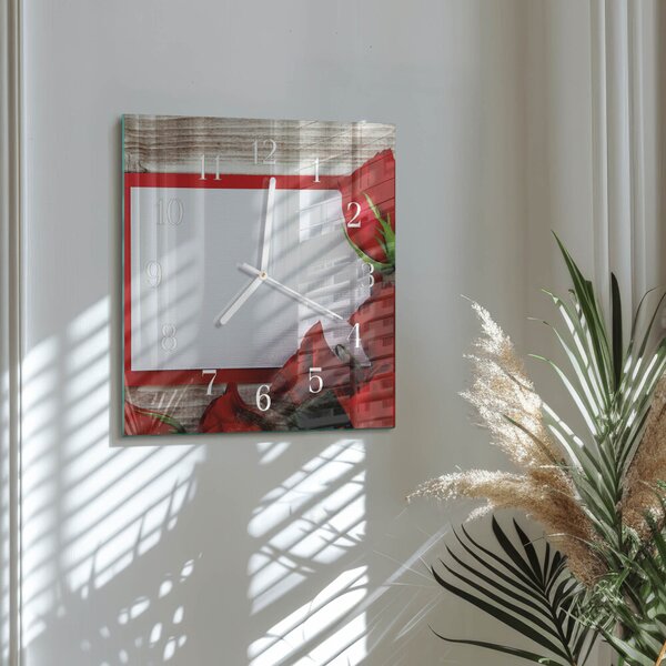 Skleněné hodiny Růže zskb-30x30-00086147