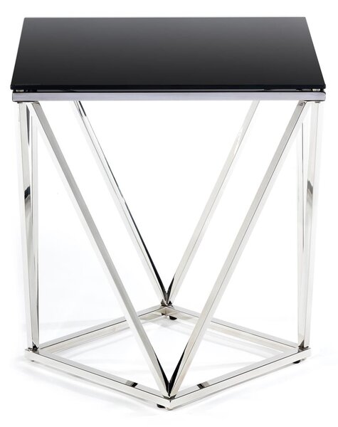 DekorStyle Odkládací stolek Diamanta Silver Black 50 cm