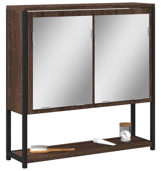 Koupelnová skříňka se zrcadlem hnědý dub 60x16x60 cm kompozit
